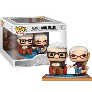 Funko Pop Moment #1396 Carl & Ellie(old) Pixar Up Disney 100 Box Lunch Exclusive